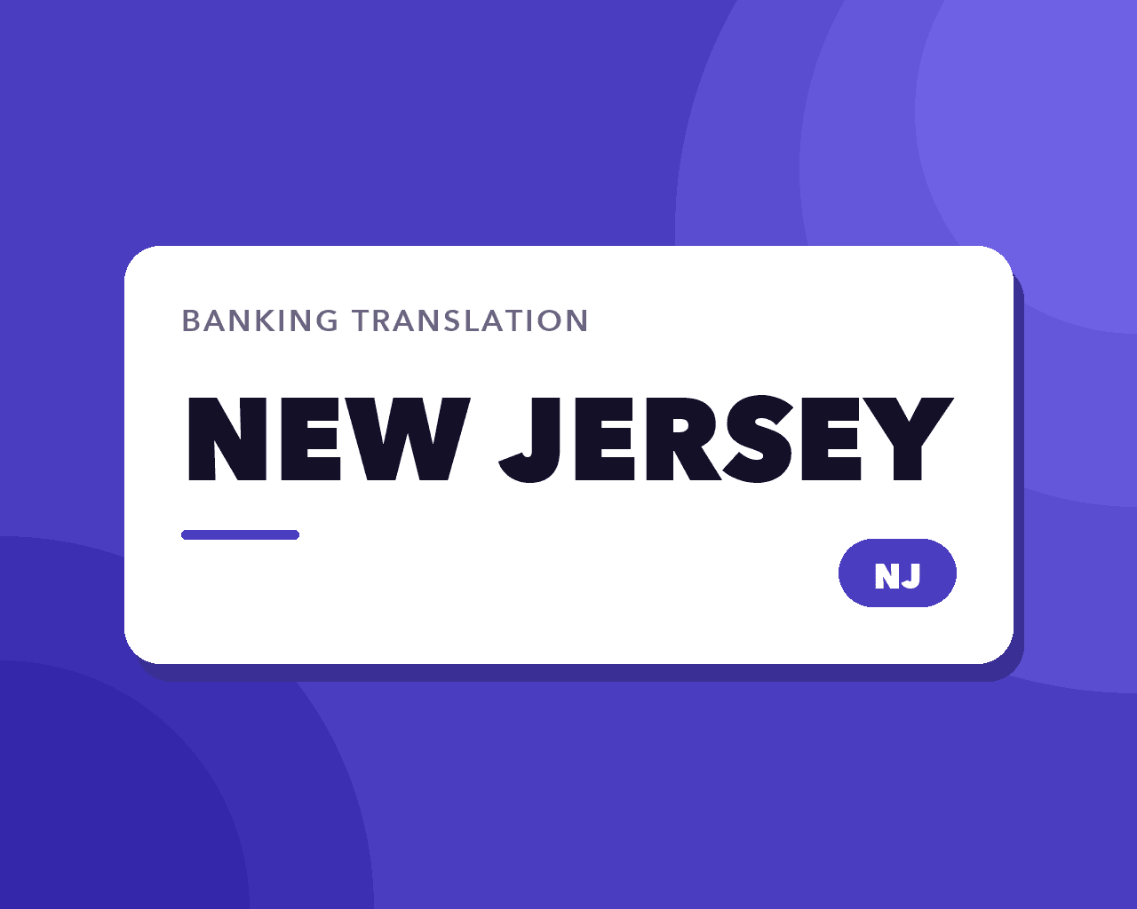 New Jersey Banking Translation: Corridors by Township