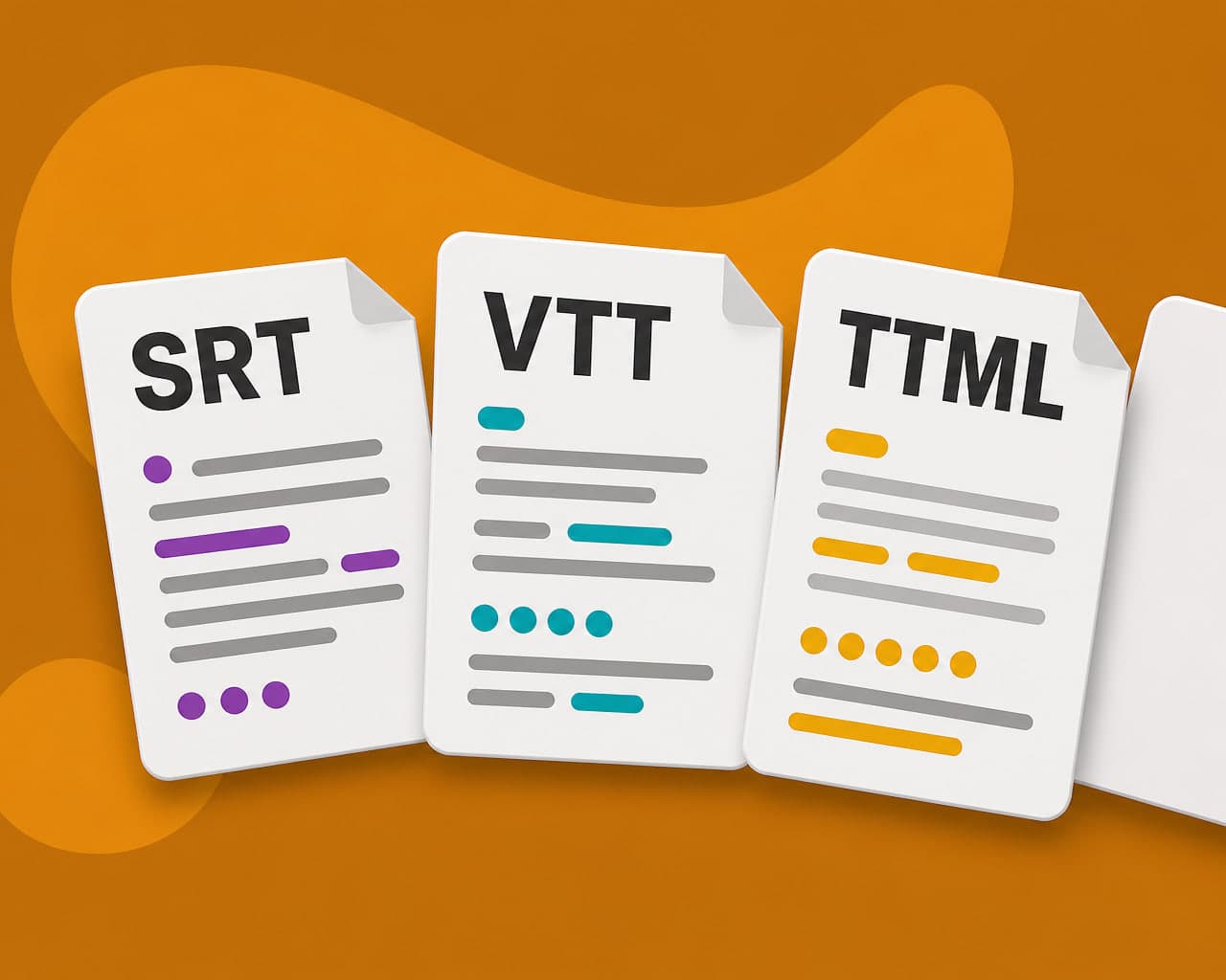 Subtitle File Formats: SRT, VTT and TTML Compared