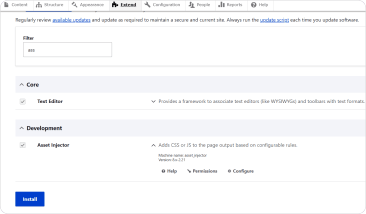 Expand Asset Injector and Click “Configure”