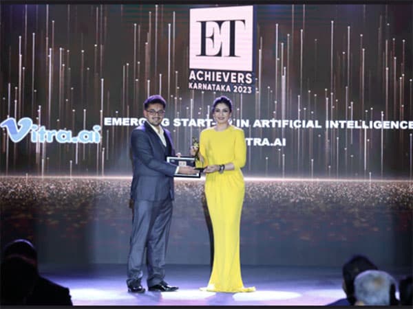 Vitra.ai Co-Founder & CEO Satvik Jagannath, felicitated at ET Achievers Awards 2023