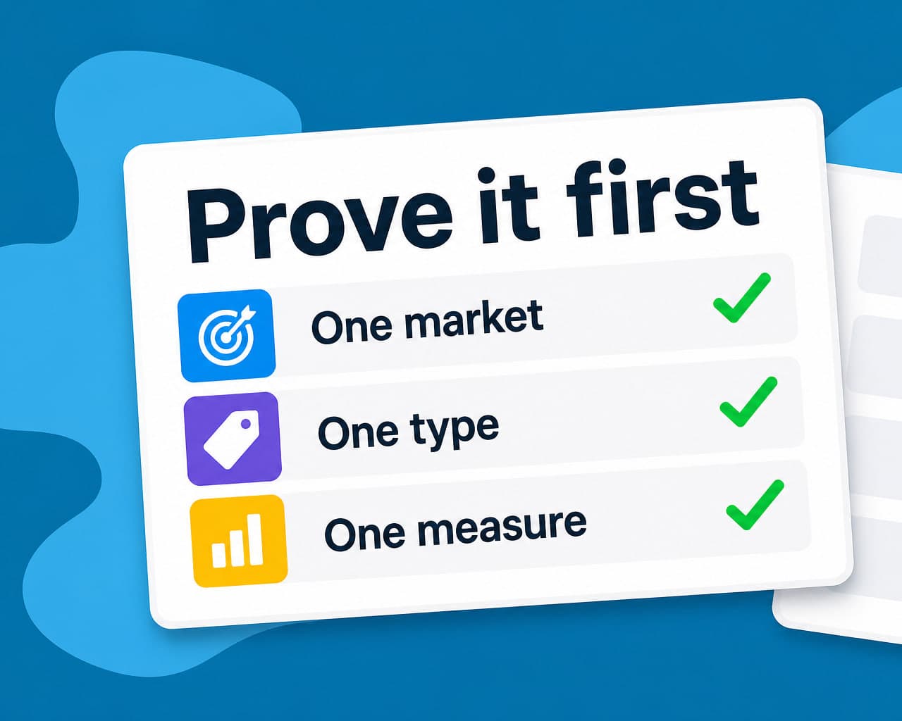 Localization Roadmap for a First Market
