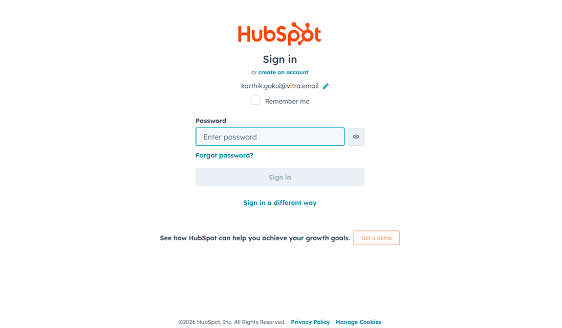 Login to HubSpot Admin