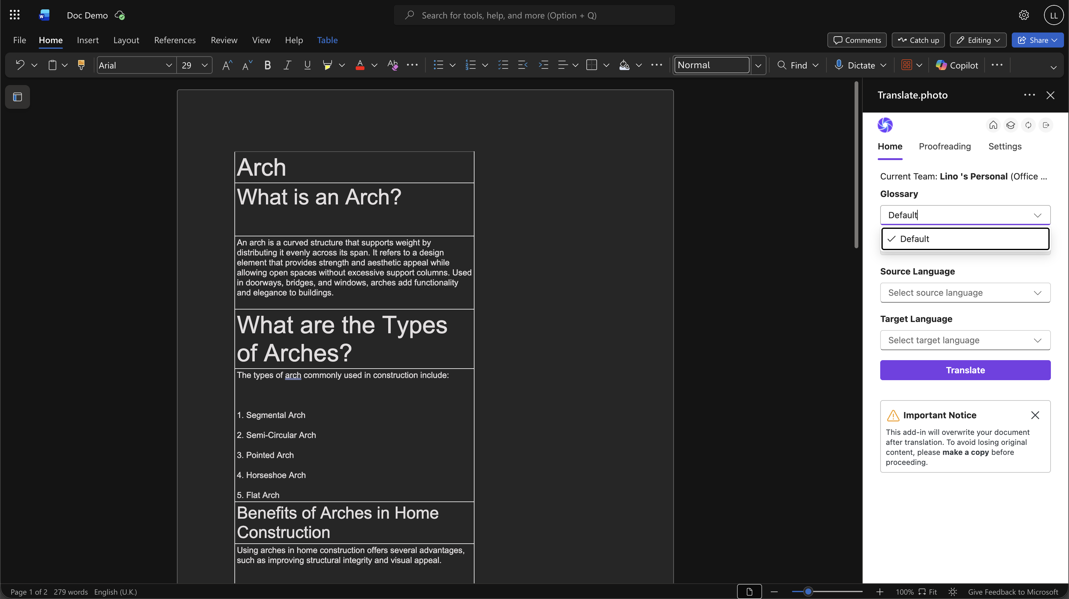 Step 2: Select Glossary