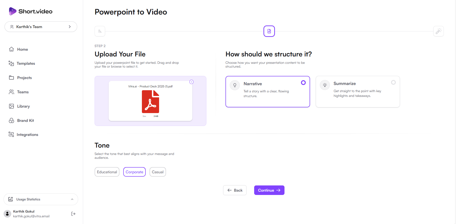 Step 2: Upload the File & Choose Structure