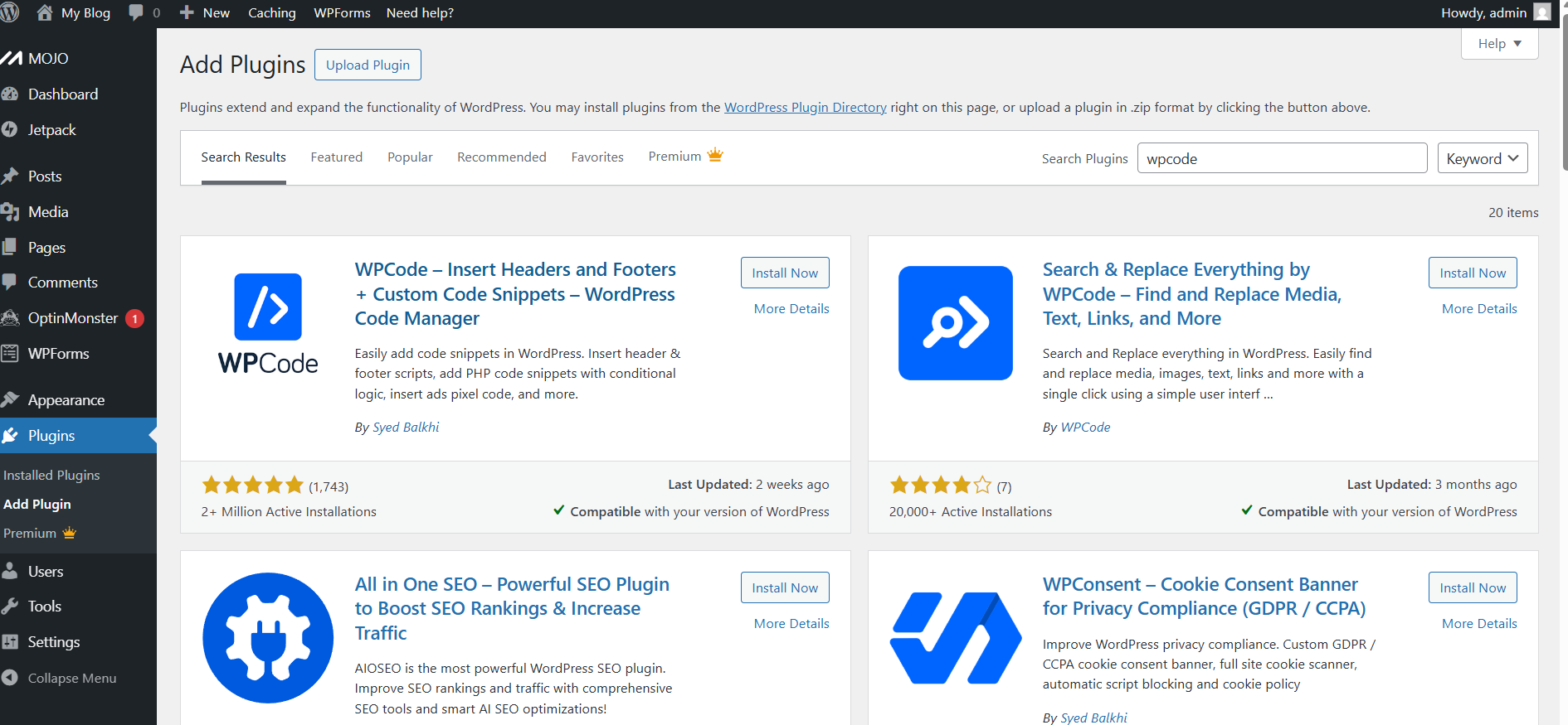 Step 2: Install & Activate WPCode Plugin
